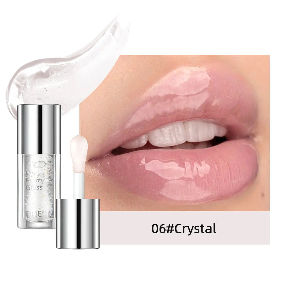 Crystal Jelly Moisturize Lip Oil Plumping Lip Gloss Natural Moisturizer Long-lasting Lip Balm Lip Care Makeup Lip Plumper Qme 06 Transparent