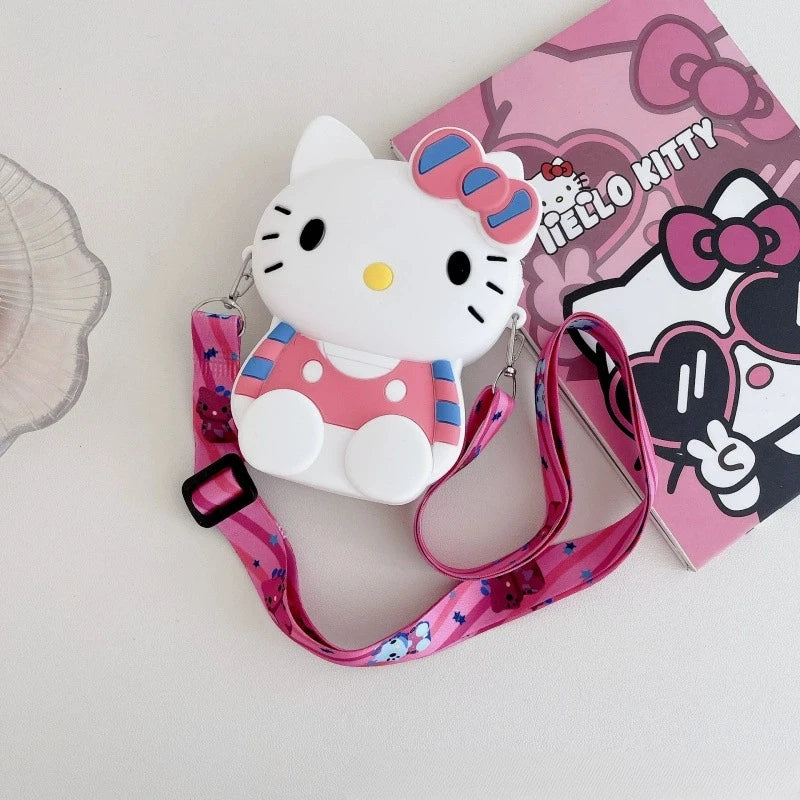Hello Kitty Kuromi Coin Purse Cute Cartoon Student-Style Instagram-Inspired Fashion Bag Melody Silicone Crossbody Bag Qme