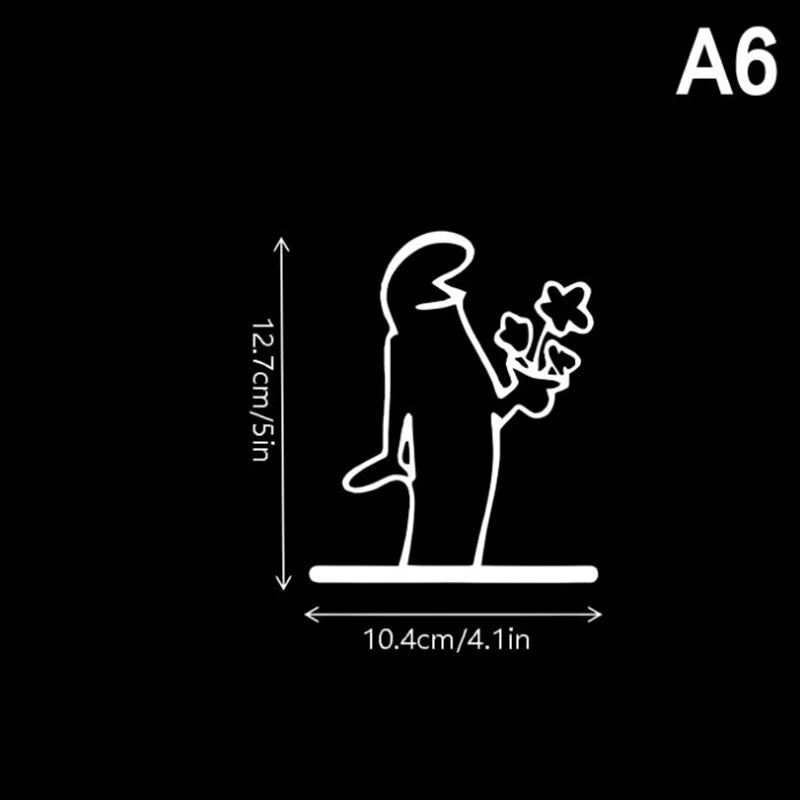 Cartoon Character Power Switch Decal Line Drawing Design Wall Decor Qme A6
