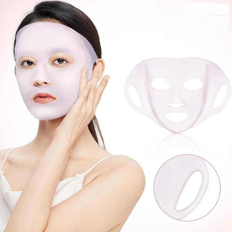 3D Silicone Facial Mask Women Reusable Gel Sheet Ear Loops Lifting Qme