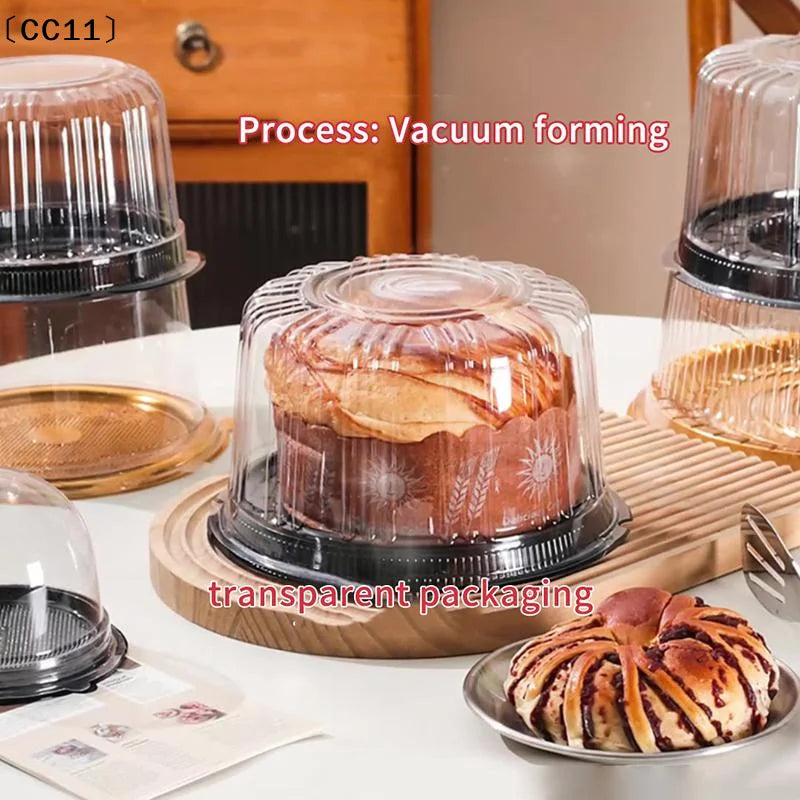 4 6 8 Reusable Transparent Cake Box Pastry Containers Bakery Round Qme