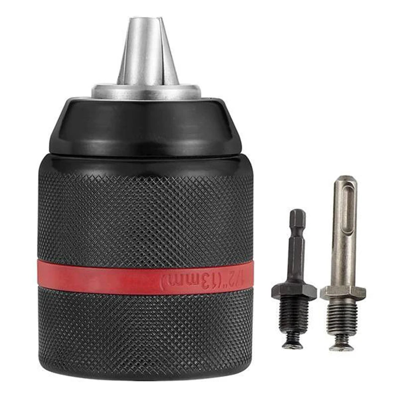 2- Keyless Threaded Metal Drill Chuck Hex Shank SDS Square Quick Grip Qme