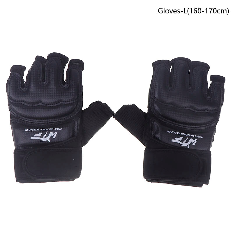 1Pair Karate Gloves Martial Taekwondo Leather Foot Equipment Half Qme Gloves L 160-170cm