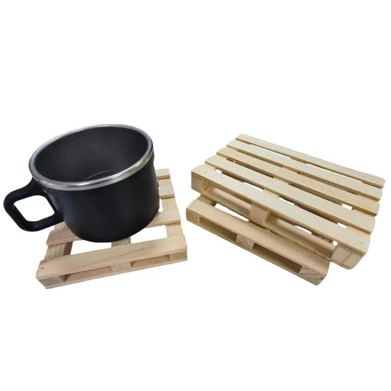 Cold Drinks Mini Wooden Pallet Beverage Coasters Wood Flower Pot Qme