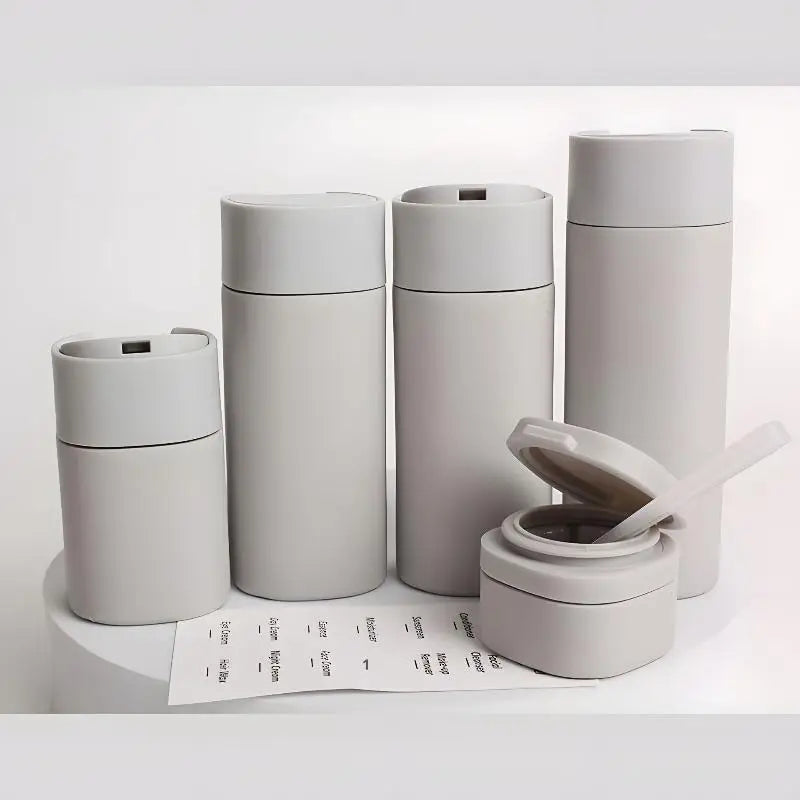 Hydrating Makeup Dispensing Bottles Portable Lotions Shampoos Qme Gray
