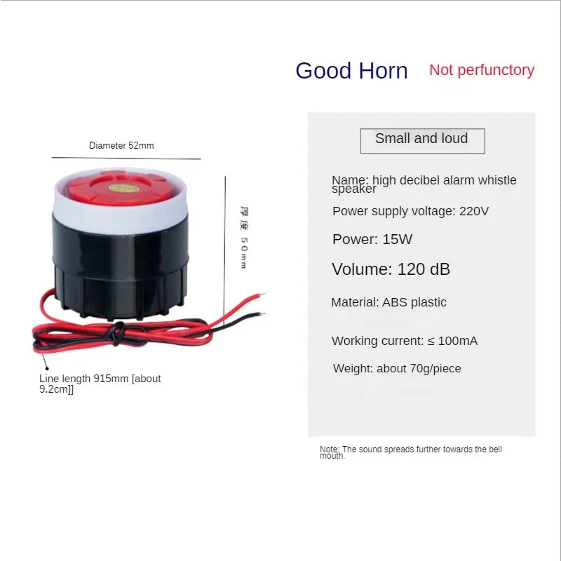 2pcs 220V buzzer alarm, high pitched speaker, anti-theft alarm, piezoelectric warning device Qme