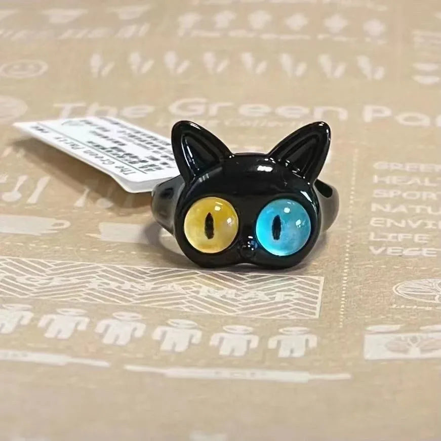 Funny Big eye little Monster Open Rings Women Cartoon Cute Cat Resin Finger Ring Y2K Fashion Couple Friends Jewelry Gifts Qme 5 China Mainland resizable