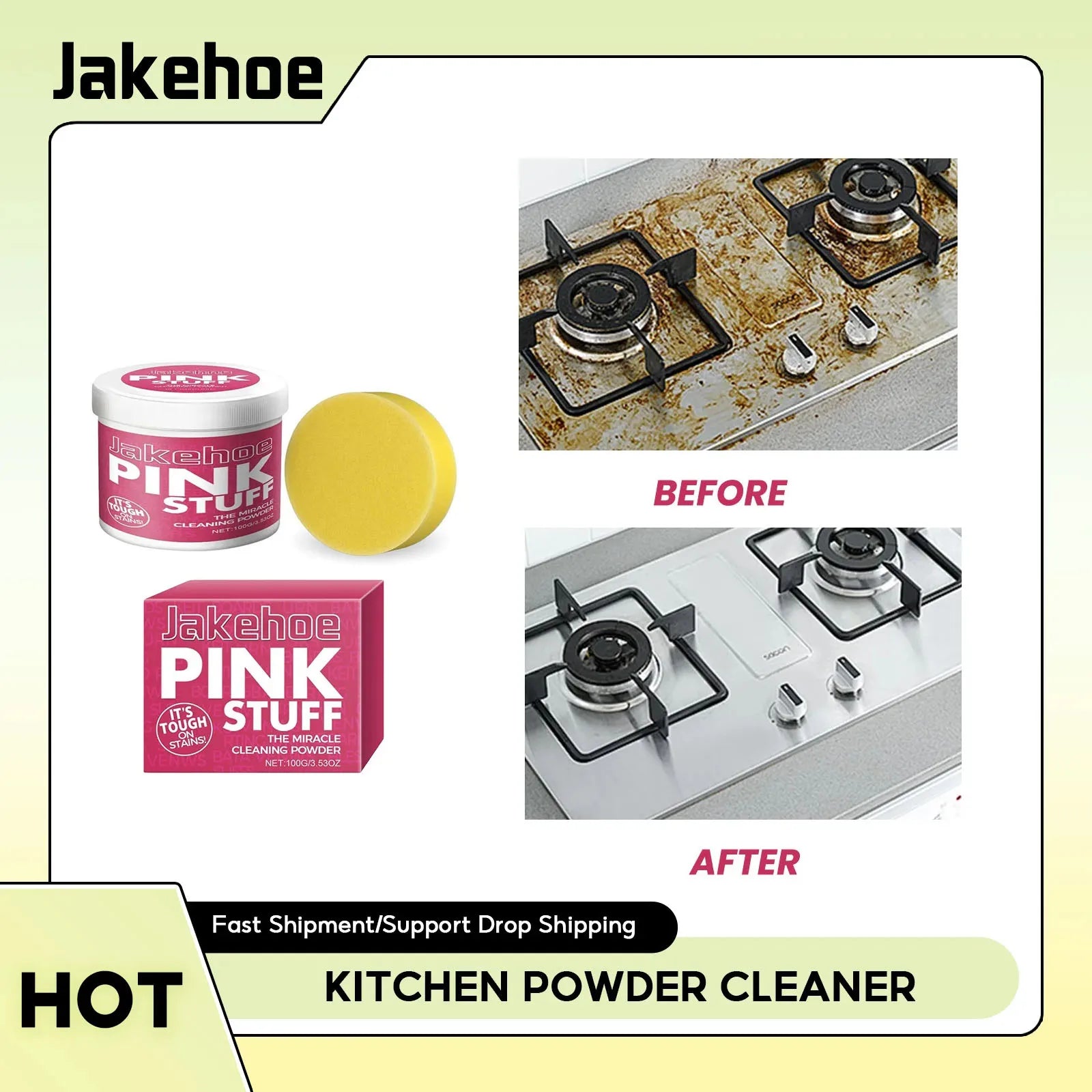 Kitchen Powder Cleaner Grease Away Clean All-Purpose Heavy Oil Pollution Stain Water Spot Removal Whiten Bubble Cleaning Powder Qme