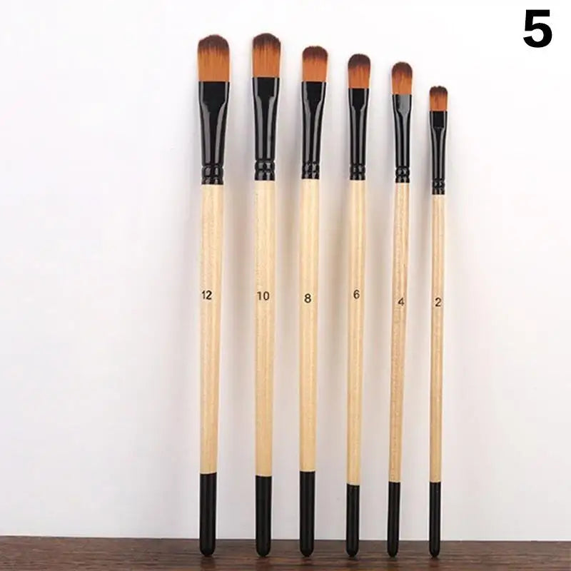 Professional Artist Paint Brush Nylon Bristles Watercolor Acrylic Oil Qme 5