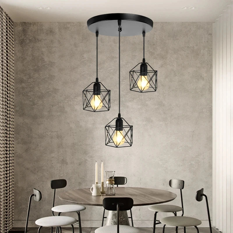 Vintage Chandelier Led Ceiling Lighting Nordic Style Hanging Lamp Dining Living Room Home Christmas Decor Pendant Light kitchen Qme
