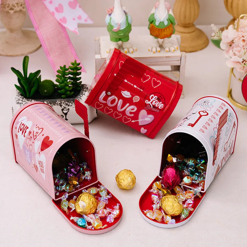 Heart-shaped Metal Storage Box Sweet Valentine Present Wedding Qme