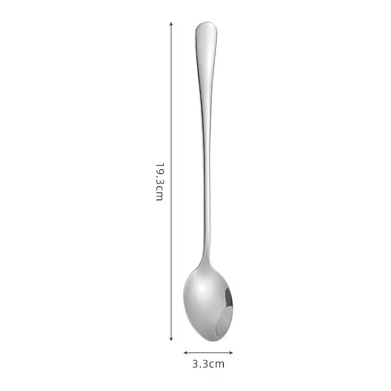 Coffee Spoon Long Handle Ice Cream Dessert Tea Picnic Drinkware Qme B