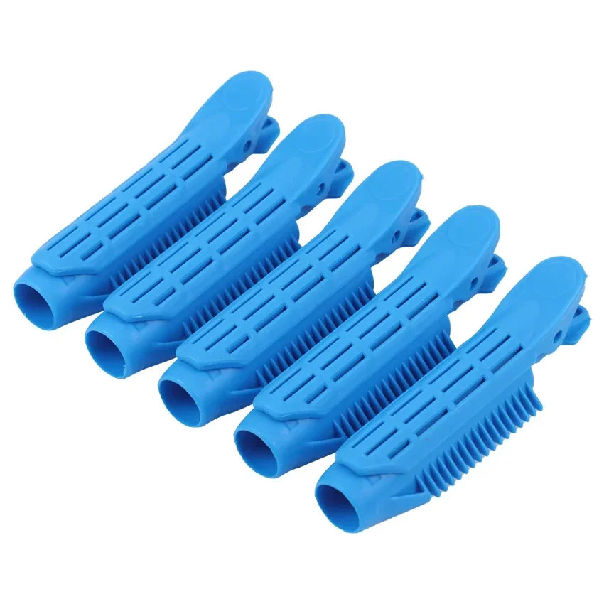 5 Pcs Magic Hair Care Rollers Hair Roots Candy Color Natural Fluffy Clip Sleeping No Heat Plastic Hair Curler Styling Tools Qme Blue