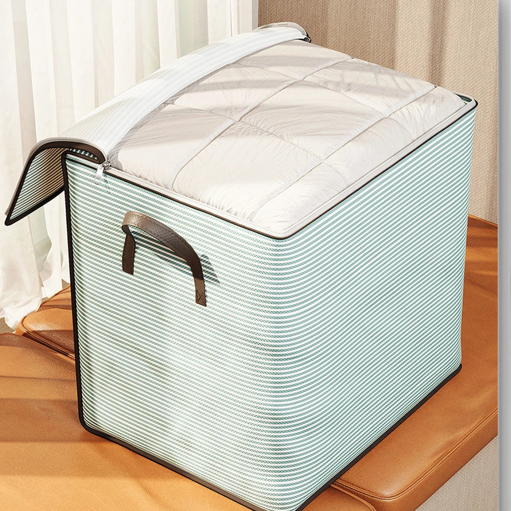 Large Capacity Foldable Storage Box for Clothes Quilts Moving Packing Storage Bag Household Organization for Blankets Clothing Qme