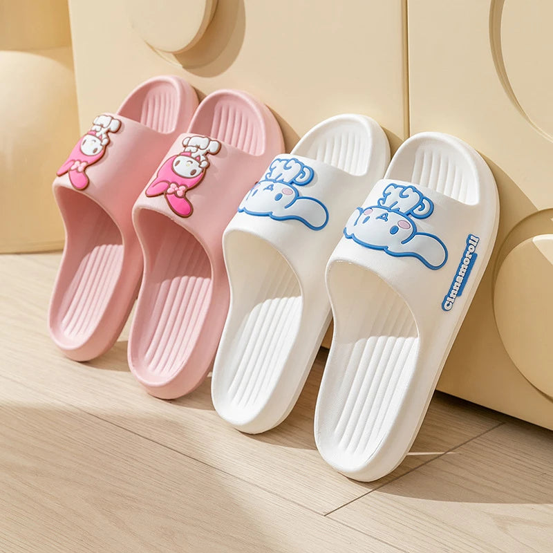 Hello Kitty Cartoon-Style Minimalist Flip-Flops Cute, Non-Slip Flip-Flops for Students Lightweight Slippers for Home and Ba Qme