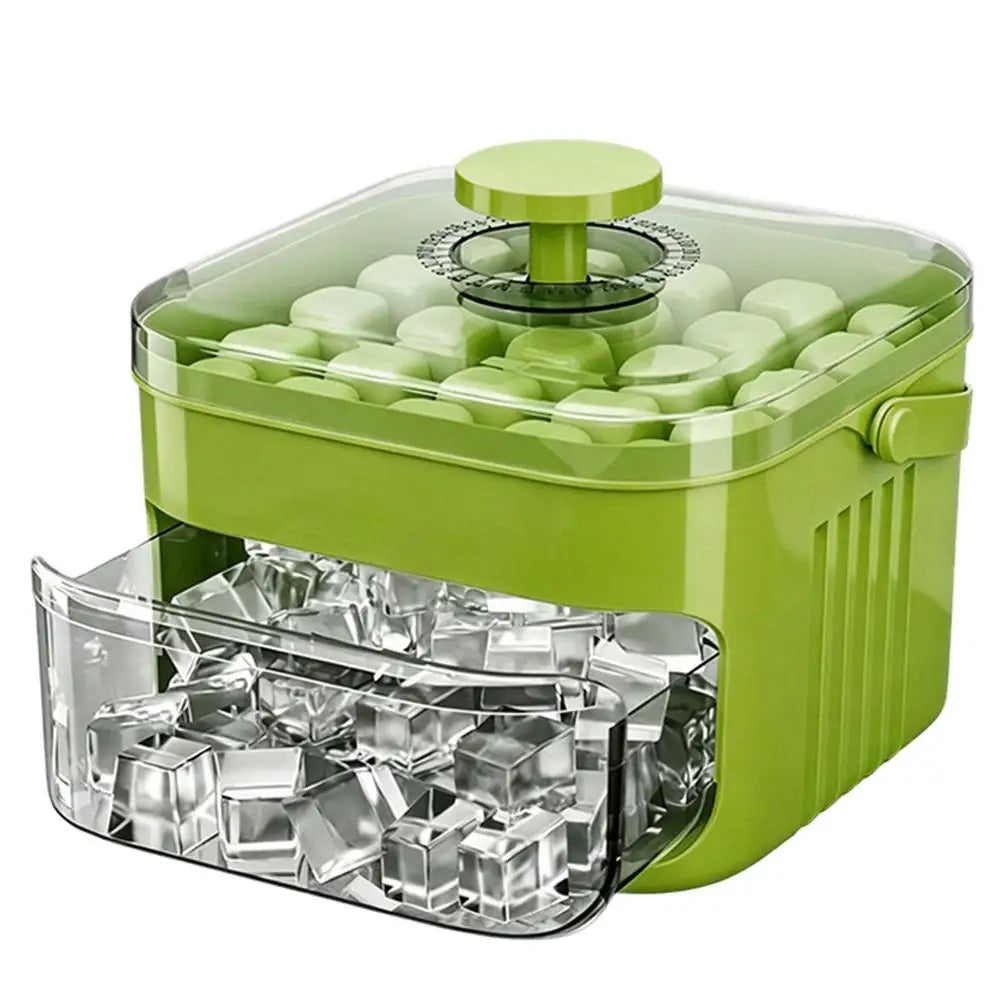 50 Grids Press Type Ice Cube Mold Double-layer Ice Cube Tray with Lid Reusable Ice Box Ice Making Tools Ice Storage Ice Machine Qme B