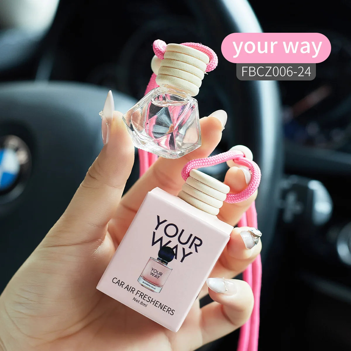 Car Perfume Long-lasting Fragrance Hanging Cord Air Freshener Qme YOUR WAY 8ml