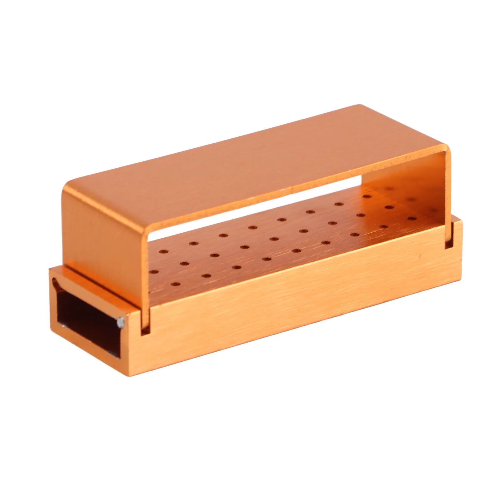 30 Holes Aluminium Disinfection Box Case Dental Bur Burs Block Holder Autoclavable Dentist Tool Burs Block Holder Dentist Tool Qme Gold