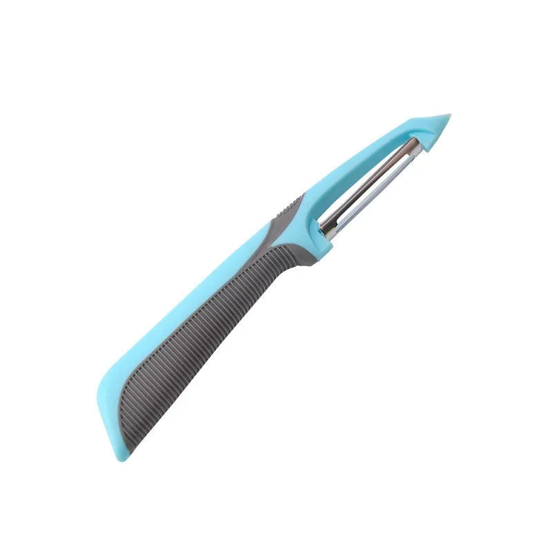 Premium Stainless Steel Multifunctional Peeler Anti Slip Handle Vegetable Fruit Potato Scraper Kitchen Gadget Accessory Qme Blue