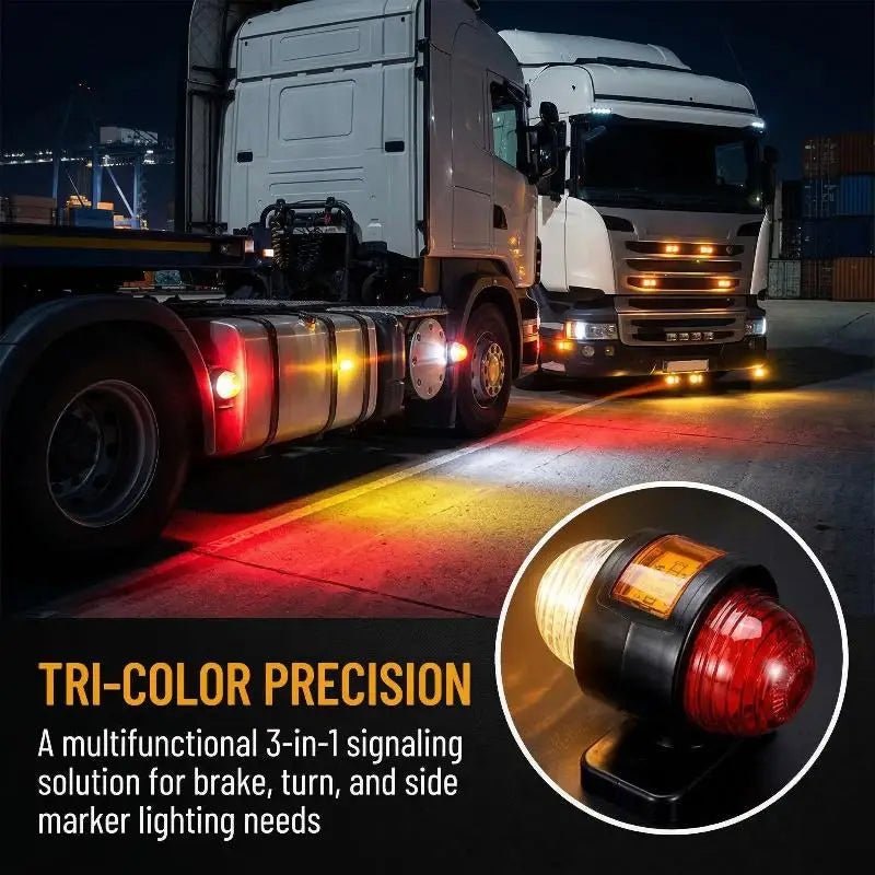 1 Three Sides LED Side Light Outline Truck Lamp 12 24V Car Trailer Qme