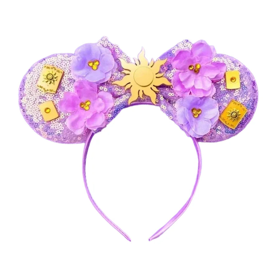 Sunflower Fashion Mouse Ears Princess Headband For Kids Band For Women Hair Accessories Girls Sequins 5" Sequin Bow Headwear Qme Headband 12
