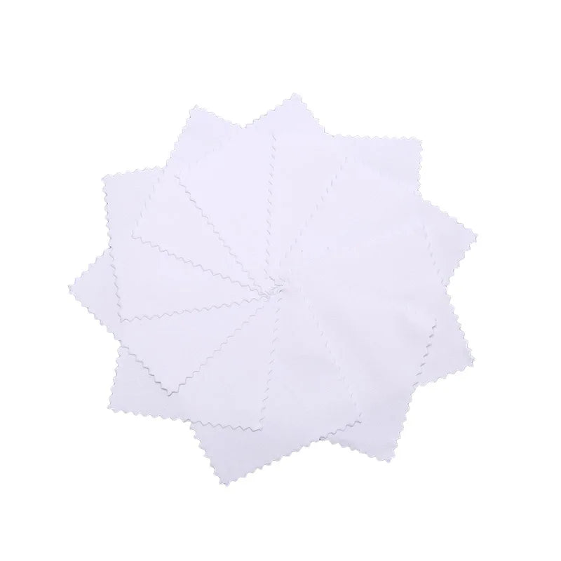 Jewelry Cleaning Cloth Anti-tarnish Tool Silver Polishing Cleaner Qme White