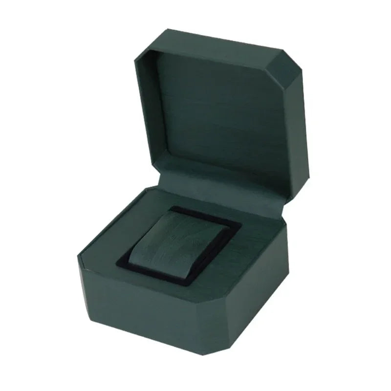 Portable Watch Box PU Leather Watch Case Organizer Storage Holder for Men Women Bracelet Vintage Jewelry Box with Leather Pillow Qme dark green