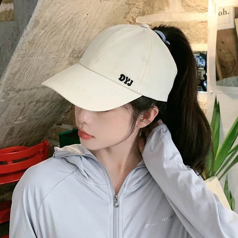 Summer Sun Protection Open-top Ponytail Baseball Cap Qme