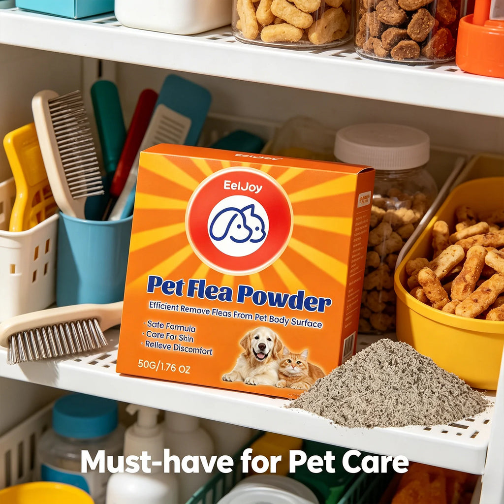 Pet Flea Powder Remove Fleas Ticks & Lice Relieves Itching Skin Discomfort Non-toxic Natural Formula Dogs Pest Repellent Powder Qme