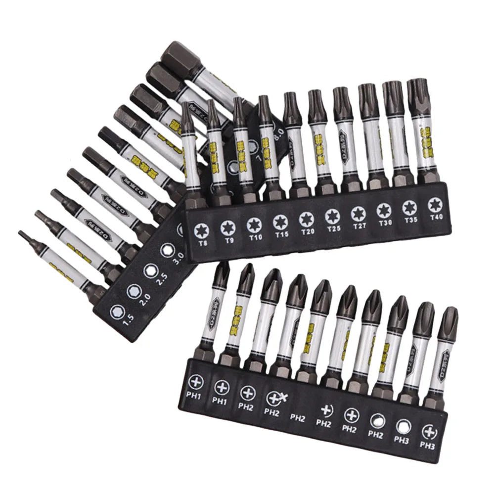 10PCS Magnetic Impact Screwdriver With Bit Holder 1/4inch Hex Shank Cross Hexagonal Torx Screwdriver Bit For Electric Impact Qme