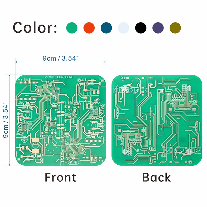 Creative Circuit Board Coaster Drinkware Accessories Personalized PCB Qme
