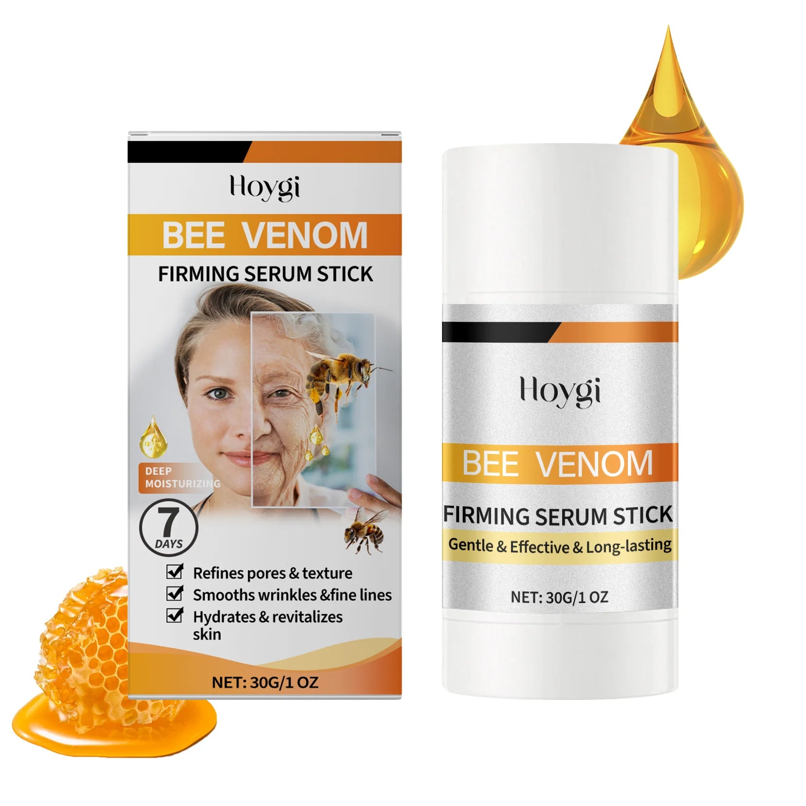 Bee Venom Firming Serum Stick Nourishing Lifting Fade Fine Lines Increase Elasticity Brightening Moisturizing Essence Face Care Qme 30g Boxed