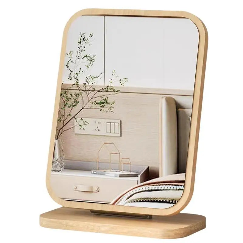 Desktop Standing Up Makeup Mirror Double Sided HD Surface Multi Angle Qme