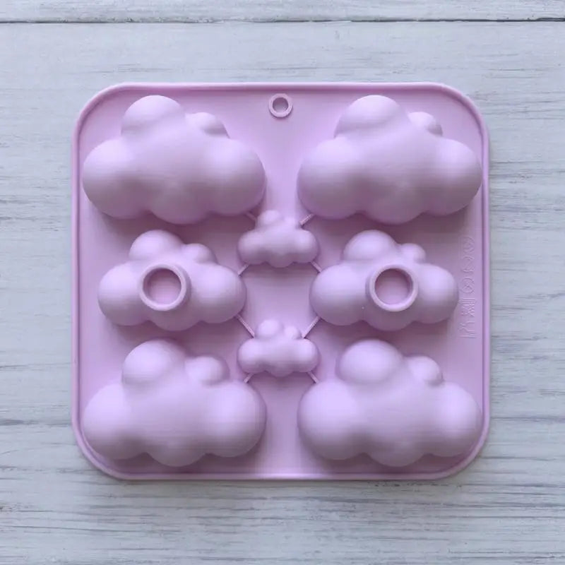 8-Cavity Cloud Shaped Silicone Candy Mould Chocolate Pudding Dessert Qme Purple