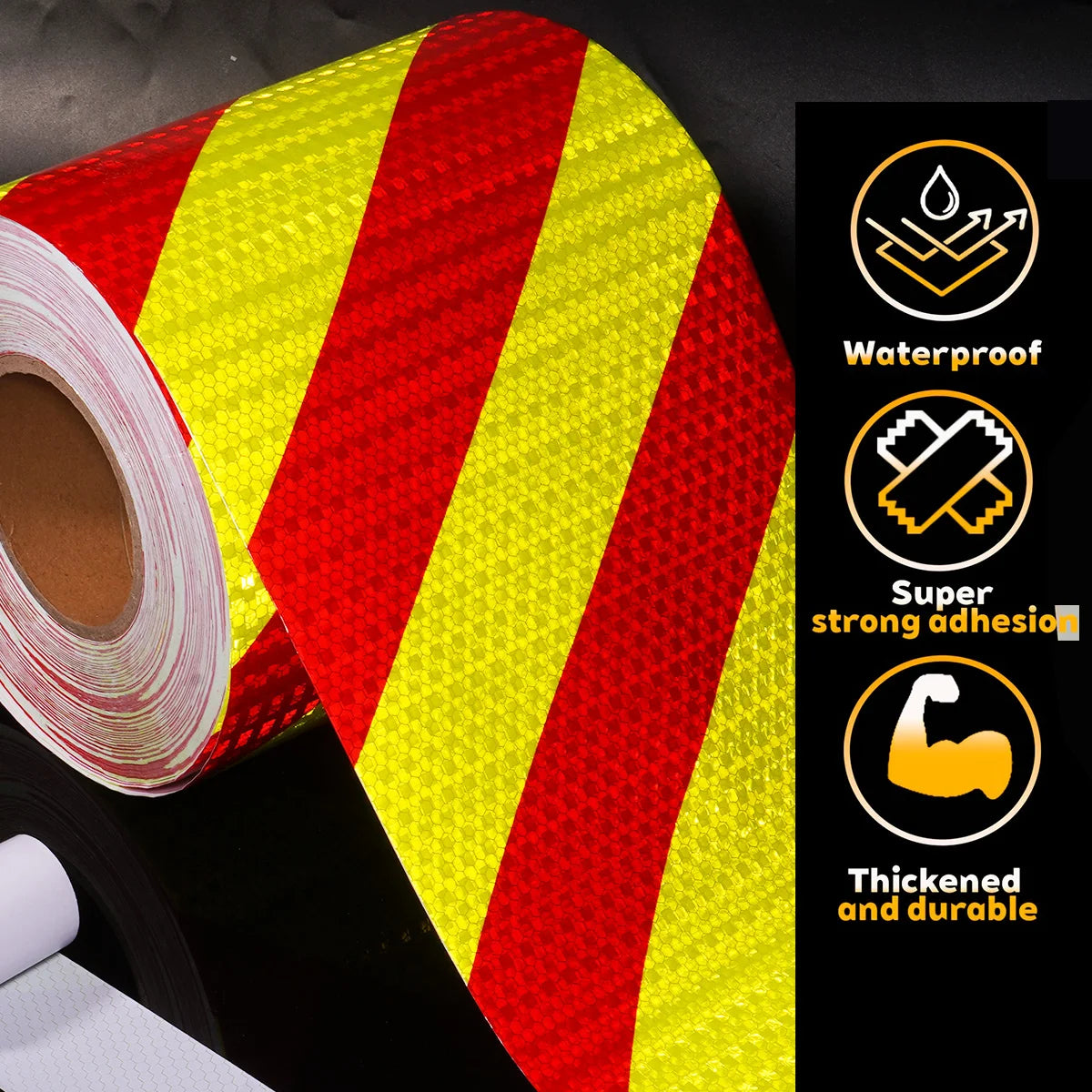 Reflective Adhesive Tape Twill Green-Red Strips Waterproof Safety Reflectors Sticker For Car Qme