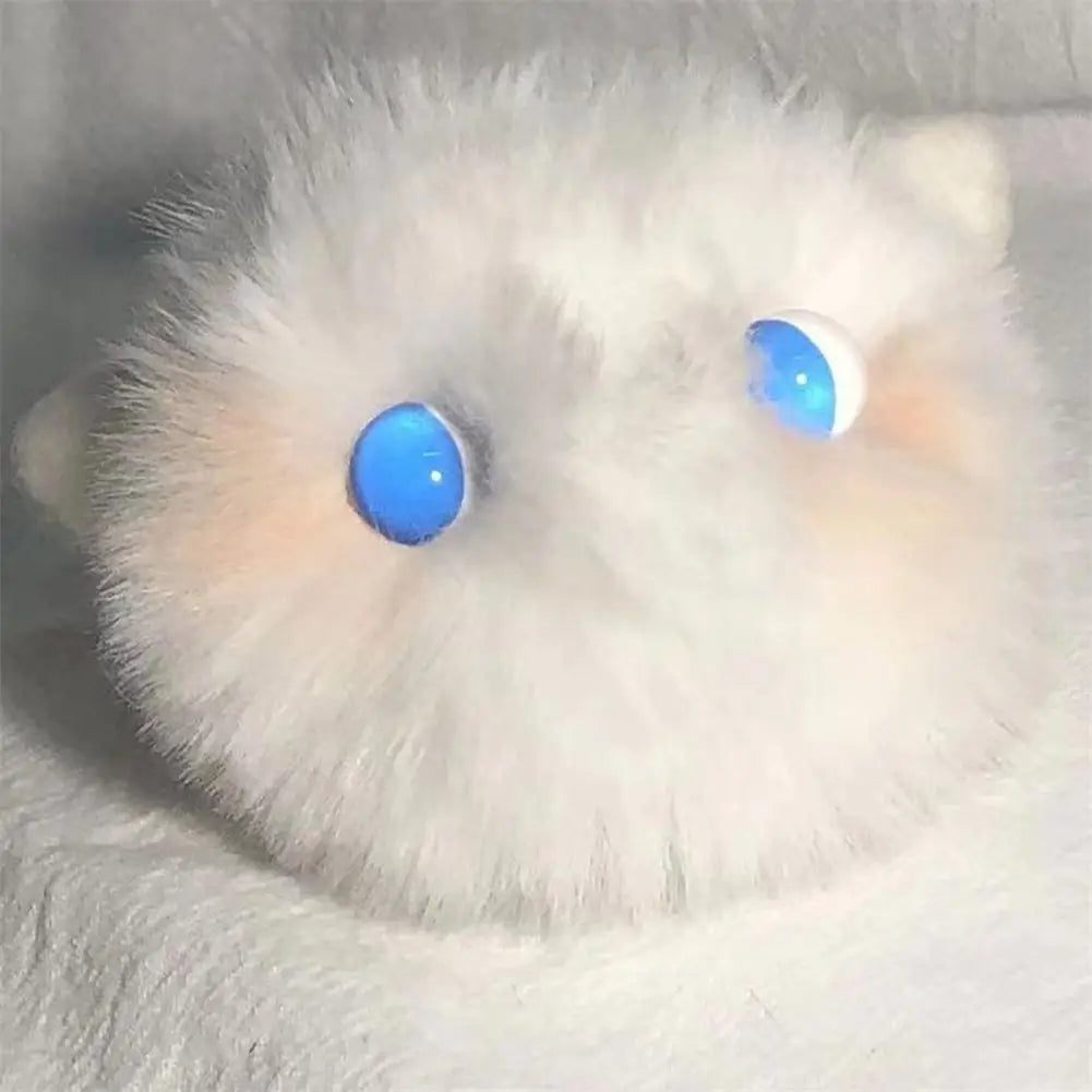 Black /White Plush Cat Keychain Kawaii Kitten Cartoon Keyring Ladies Girls Bag Pendant Hairball Keychain School Bag Key Chains Qme