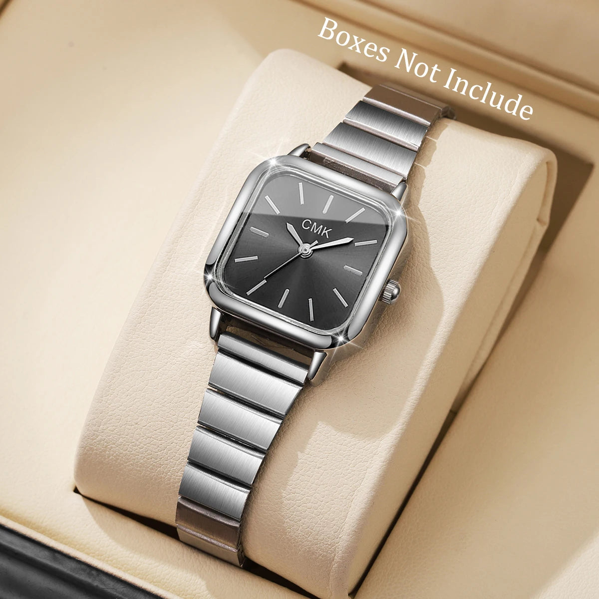 Moda praça relógios femininos de luxo ultra-fino cinta senhoras relógio de pulso de quartzo para senhoras reloj mujer (sem caixa Qme black