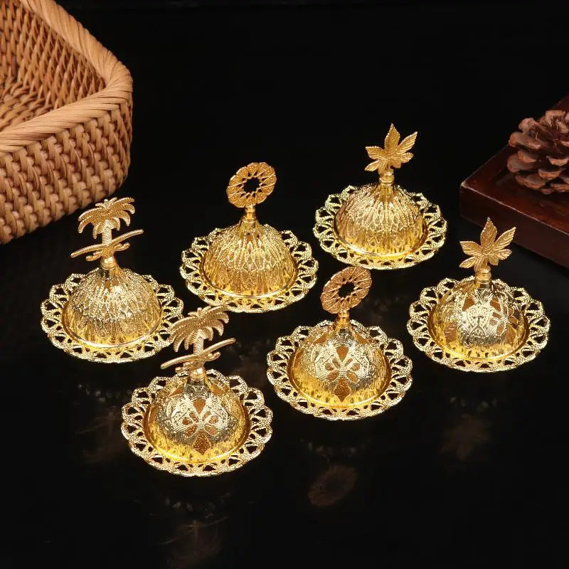 Home Hotel Incense Holder Yoga Ornaments Burner Hollow Golden Tower Qme