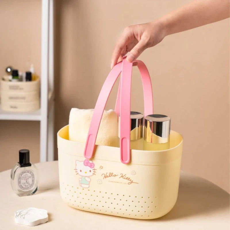 Hello Kitty Kuromi Portable Drain Basket Bathroom Basket, Shower Basket, Toiletries Storage Basket, Storage Basket,Bath Basket Qme