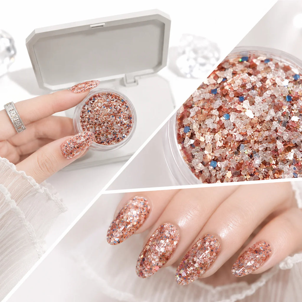 1box Colorful Chips Bh Bay Shell Nail Art White Gold Foil Decor Qme