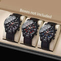 Classic and fashionable silicone car line men's quartz watch, casual and fashionable watch Qme 3PCS Set Without Box