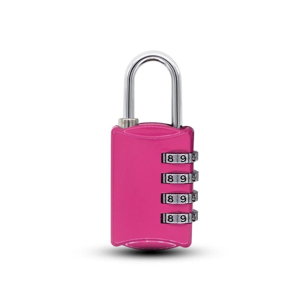 Combination Padlock Lock for Gym Lockers School Toolbox and More Portable Resettable and Secure Design for Sports and OutdoorUse Qme Rose red-1pc