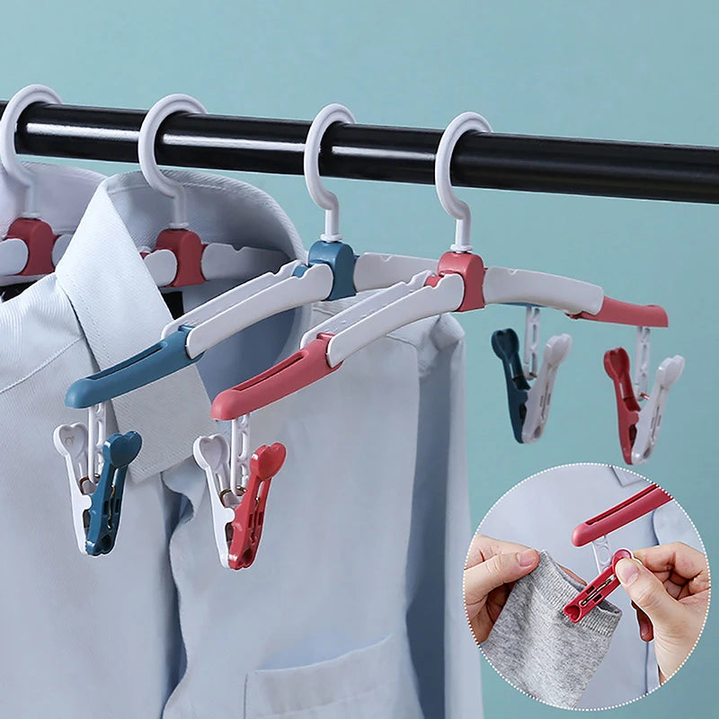Foldable Baby Clothes Drying Rack Colorful Travel Hangers Portable Qme