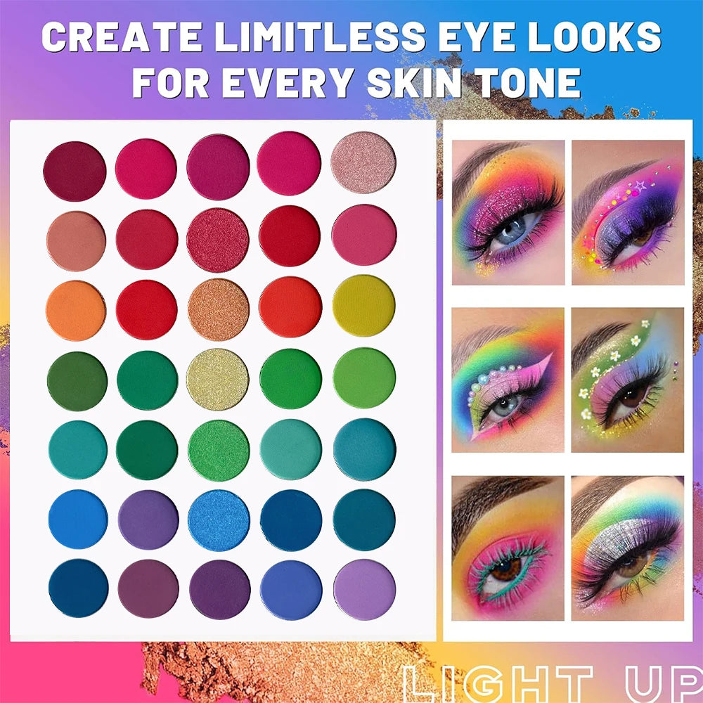 65 Colors Eyeshadow Palette Rose Gold Shades Highly Pigmented Matte Qme