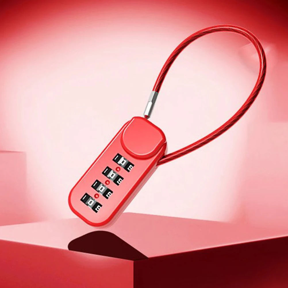 4 Digit Combination Code Number Lock With Spring Coil Wire Rope For Luggage Zipper Bag Backpack Suitcase Drawer Locks Qme