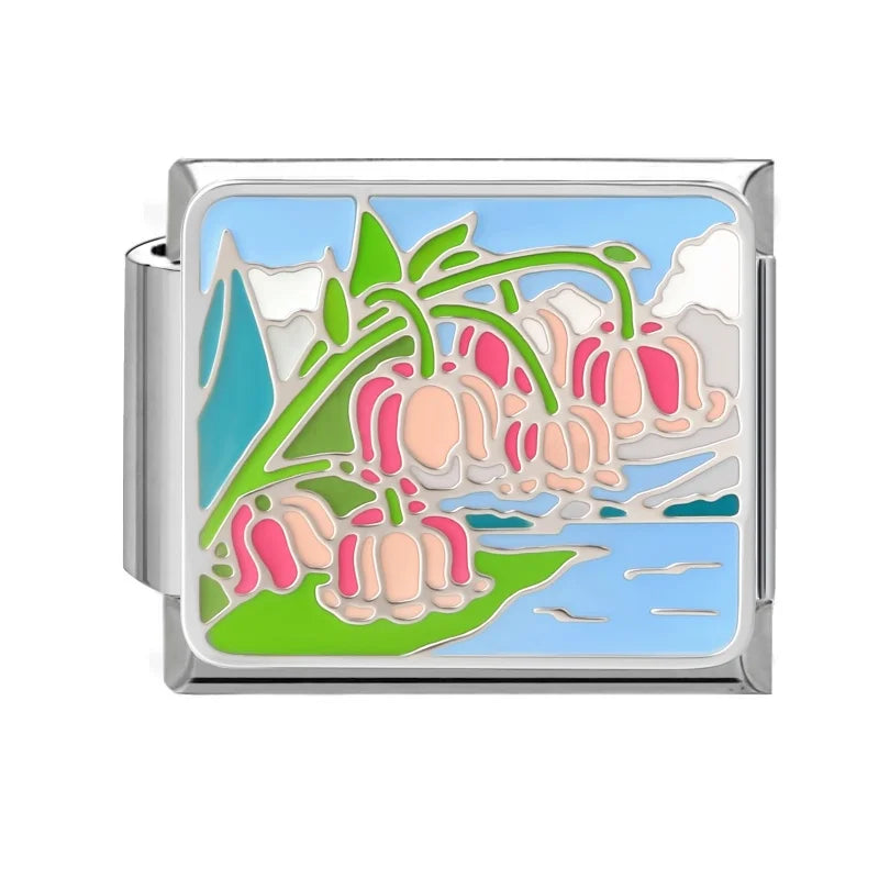 Y2K Colored Street View Flower Cute Cat Italian Charm Link Fit