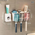 Multifunctional Toothbrush Holder Mug Wall Mounted Perforation-free Qme A3