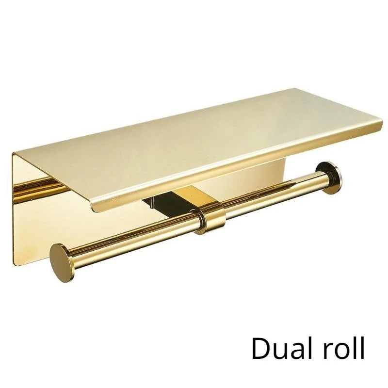 Multi-functional Toilet Paper Holder Roll Shelf Wall Mounted Qme