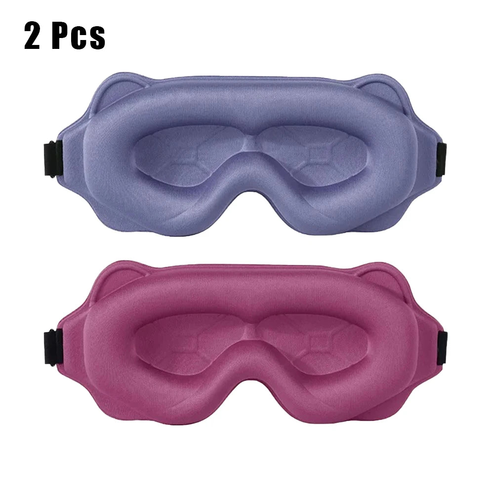 3D Sleeping Mask Block Out Light Sleep Eyes Soft Aid Eye Travel Qme Rose-Purple