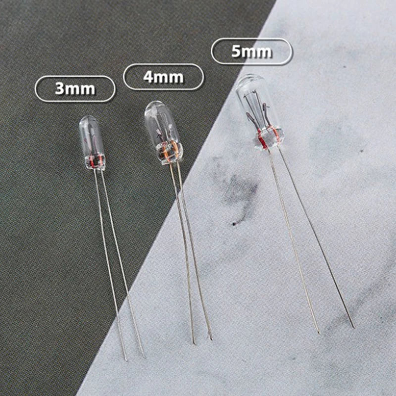 25PCS 5mm 4mm 3mm Clear 12V Mini Bulb of Wheat Rice Bulbs Switch Button Bulbs Indicator Bulb Tungsten Lamp Qme